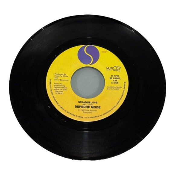 Vintage Depeche Mode Strangelove 45 RPM Vinyl Record 1987 Sire Synthpop New Wave - Picture 3 of 6